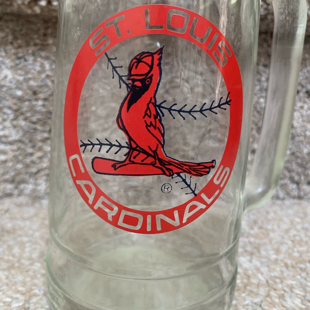 St. Louis Cardinals Vtg Glass Beer Mug Souvenir Peanut Glass